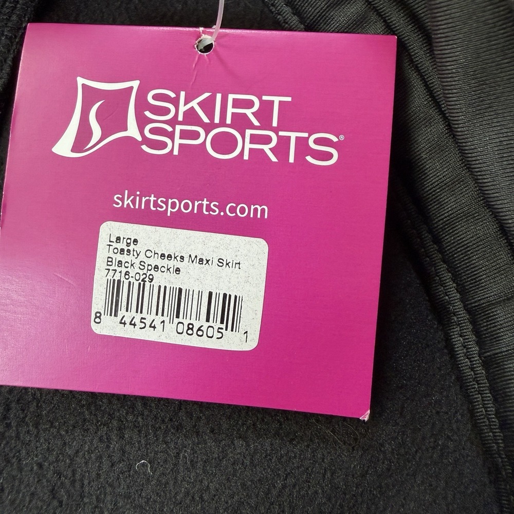 NWT Skirt Sports Toasty Cheeks Maxi Skirt Womens Large Black Speckle Drawstring - Picture 9 of 10
